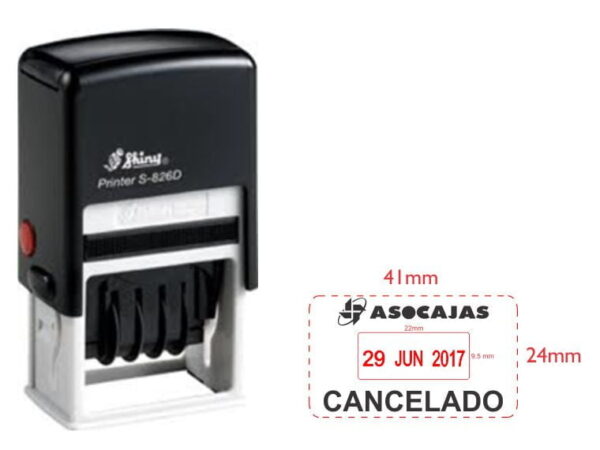 Sello Fechador Shiny S 826D 41 x 24 mm