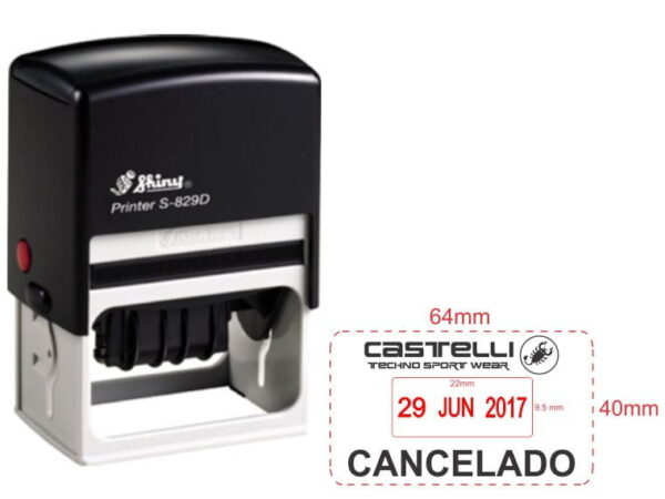 Sello Fechador Shiny S 829D 64 x 40 mm