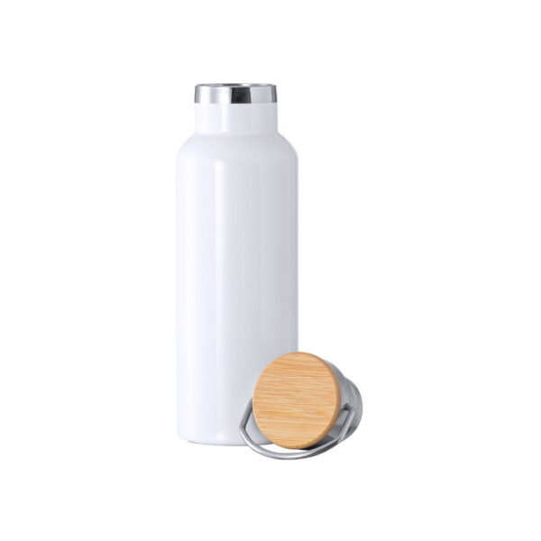 Termo en Acero Tapa Bambu Aro 600ml